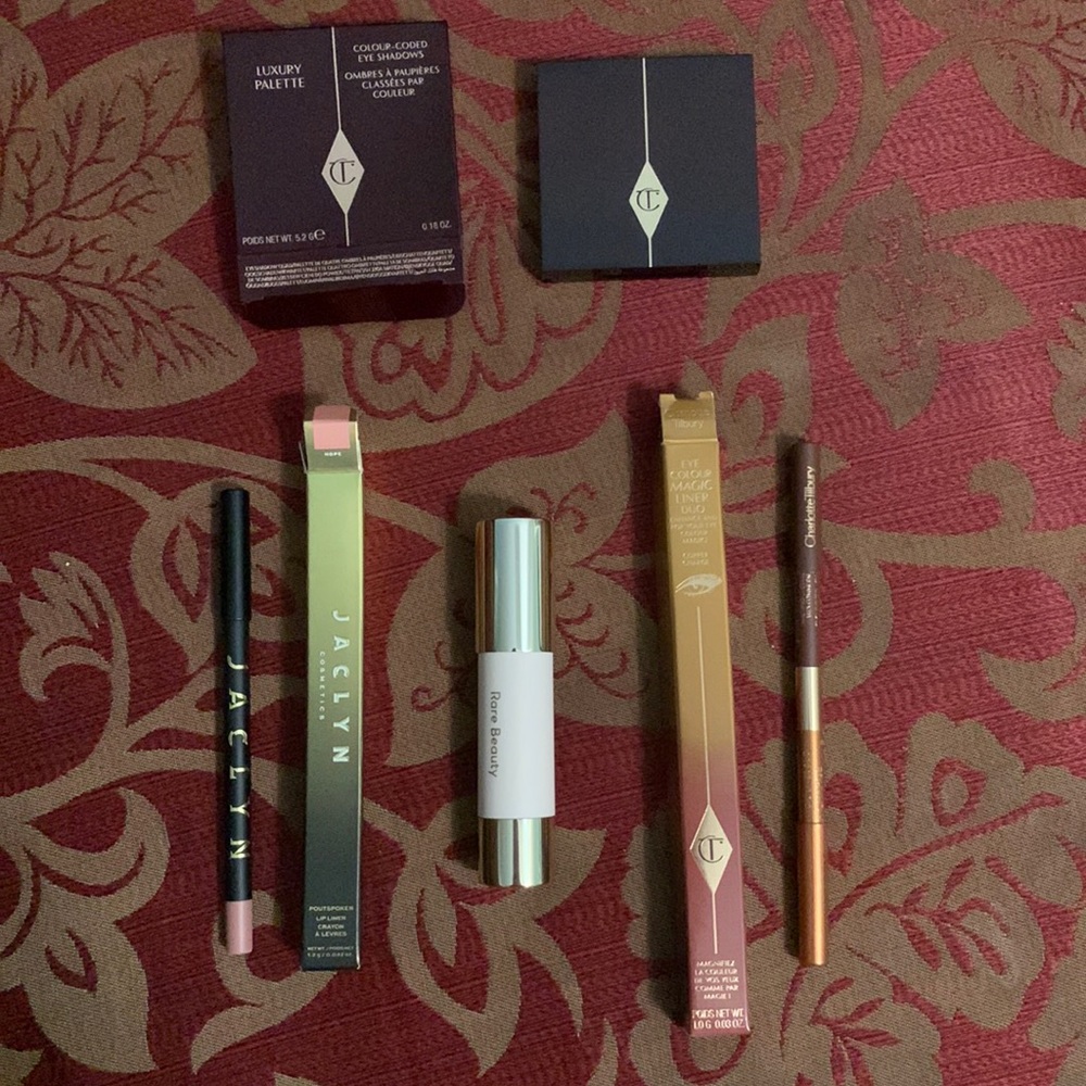 Lot of Charlotte Tilbury, Rare Beauty and Jaclyn Cosmetics